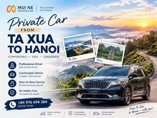 Ta Xua to Hanoi Private Car Transfer